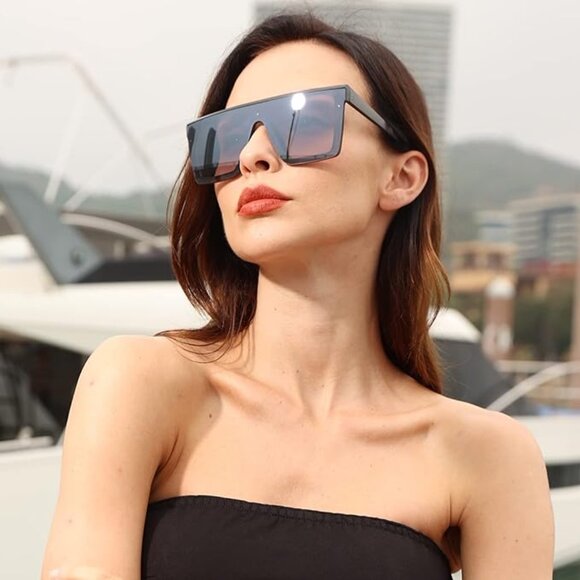 Square black NEW sunglasses - Picture 5 of 7